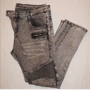 BALMAIN GREY WASHES DENIM JEANS